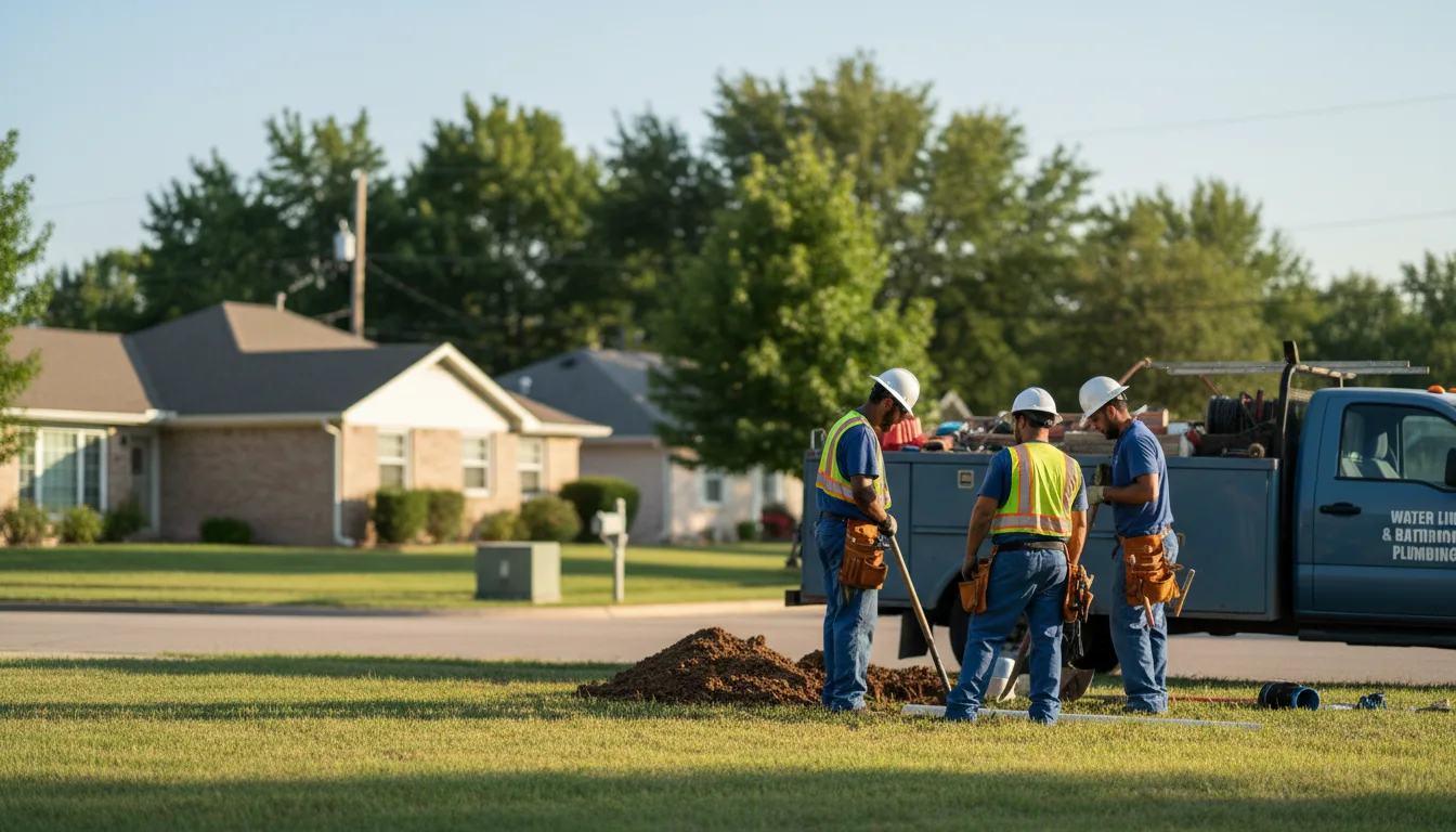 Residential water line and bathroom plumbing service in Bloomingburg, OH